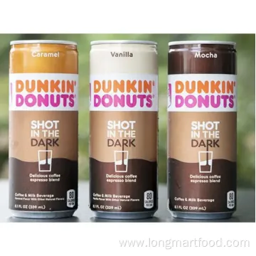 250ml Private Label Juice Manufacturer Canned Slim Coffee Drink Iced Milk Coffee Drink